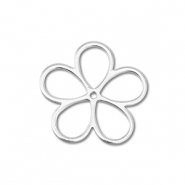 Metall Anhänger DQ Blume Antik silber (Nickelfrei)