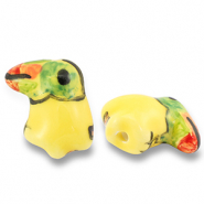 Perlen Keramik Tukan Yellow-green-orange