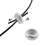 Stainless Steel - Rostfrei Stahl Schmuckzubeh&ouml;r Smart-Stopperperlen mit Motiv 8mm Silver