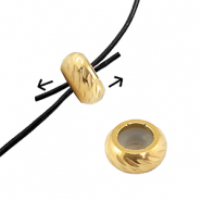 Stainless Steel - Rostfrei Stahl Schmuckzubeh&ouml;r Smart-Stopperperlen mit Motiv 9mm Gold