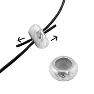 Stainless Steel - Rostfrei Stahl Schmuckzubeh&ouml;r Smart-Stopperperlen mit Motiv 7mm Silver