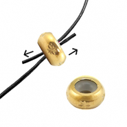 Stainless Steel - Rostfrei Stahl Schmuckzubeh&ouml;r Smart-Stopperperlen mit Motiv 7mm Gold