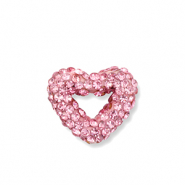 Acryl Perlen mit Strass Herz Light pink
