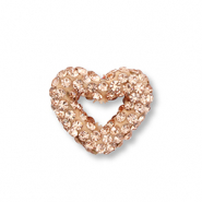 Acryl Perlen mit Strass Herz Peach