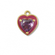 Brass TQ Metall Anhänger Herz Gold-purple