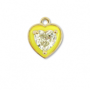 Brass TQ Metall Anhänger Herz Gold-neon yellow-light yellow