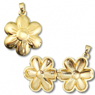Medaillon Eco-brass® (nachaltiges Messing) Blume Gold