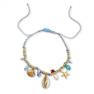 Armbänder aus Stainless Steel - Rostfreiem Stahl mit Anhänger Meeresleben Gold-multicolour
