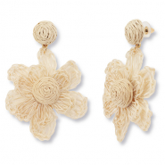 Trendy Bast Ohrringe Blume Light champange-gold