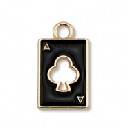 Metall Anhänger Enamel Karte Gold-black