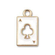Metall Anhänger Enamel Karte Gold-white