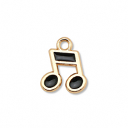 Metall Anhänger Enamel Musiknote Gold-black