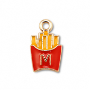 Metall Anhänger Enamel Frites Gold-red-yellow