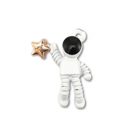 Metall Anhänger Enamel Astronaut Gold-white-black