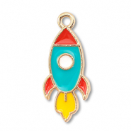 Metall Anhänger Enamel Rakete Gold-multicolour