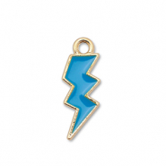 Metall Anhänger Enamel Blitz Gold-blue