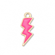 Metall Anhänger Enamel Blitz Gold-fuchsia pink