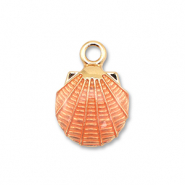 Metall Anhänger Enamel Muschel Gold-peach pink
