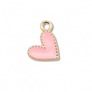 Metall Anhänger Enamel Herz Gold-light pink