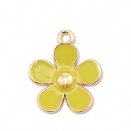 Metall Anhänger Enamel Blume Gold-yellow