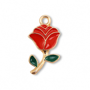 Metall Anhänger Enamel Rose Gold-red