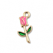 Metall Anhänger Enamel Rose Gold-pink