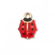 Metall Anhänger Enamel Marienkäfer Gold-red-black