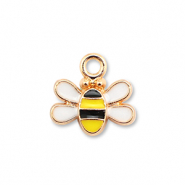Metall Anhänger Enamel Biene Gold-yellow-black