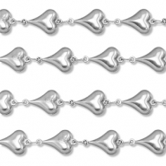 Stainless Steel - Rostfrei Stahl Schmuckzubehör Gliederkette Herz Silver