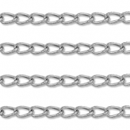 Stainless Steel - Rostfrei Stahl Schmuckzubehör Gliederkette Oval Silver