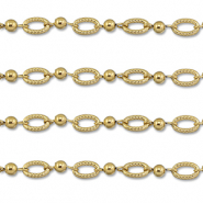 Stainless Steel - Rostfrei Stahl Schmuckzubehör Gliederkette Oval mit Kugel Gold