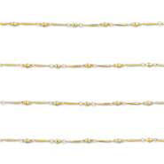 Stainless Steel - Rostfrei Stahl Schmuckzubehör Gliederkette Länglich mit Kugel Gold