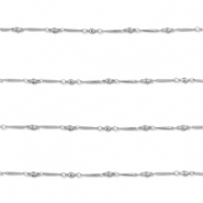 Stainless Steel - Rostfrei Stahl Schmuckzubehör Gliederkette Länglich mit Kugel Silver