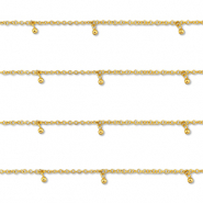Stainless Steel - Rostfrei Stahl Schmuckzubehör Gliederkette mit Kugel Gold