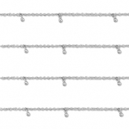 Stainless Steel - Rostfrei Stahl Schmuckzubehör Gliederkette mit Kugel Silver
