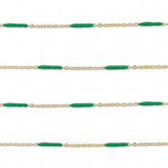 Stainless Steel - Rostfrei Stahl Schmuckzubehör Gliederkette Länglich Gold-green