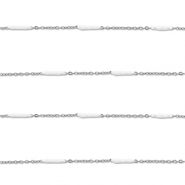 Stainless Steel - Rostfrei Stahl Schmuckzubehör Gliederkette Länglich Silver-white
