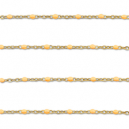Stainless Steel - Rostfrei Stahl Schmuckzubehör Gliederkette 1mm Gold-peach orange