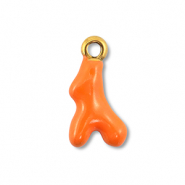 Stainless Steel - Rostfrei Stahl Anh&auml;nger Koralle Gold-orange