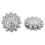 Stainless Steel - Rostfrei Stahl Perlen Blume mit Gesicht Silver