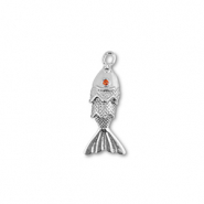 Brass TQ Metall Anhänger Fisch Silver-orange