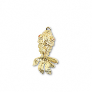 Brass TQ Metall Anhänger Fisch Gold-orange
