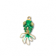 Eco-brass® (nachaltiges Messing) Anhänger Fisch Gold-green-white