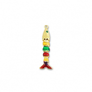 Eco-brass® (nachaltiges Messing) Anhänger Fisch Gold-multicolour