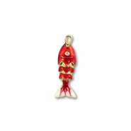 Eco-brass® (nachaltiges Messing) Anhänger Fisch Gold-red-white