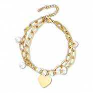 Armbänder aus Stainless Steel - Rostfreiem Stahl Herz Gold