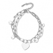Armbänder aus Stainless Steel - Rostfreiem Stahl Herz Silver