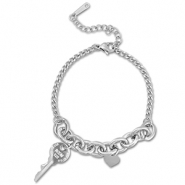 Armbänder aus Stainless Steel - Rostfreiem Stahl Schlüssel Silver