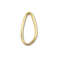 Stainless Steel - Rostfrei Stahl Schmuckzubehör Zwischenstück Oval Gold