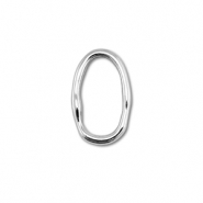 Stainless Steel - Rostfrei Stahl Schmuckzubehör Zwischenstück Oval Silver